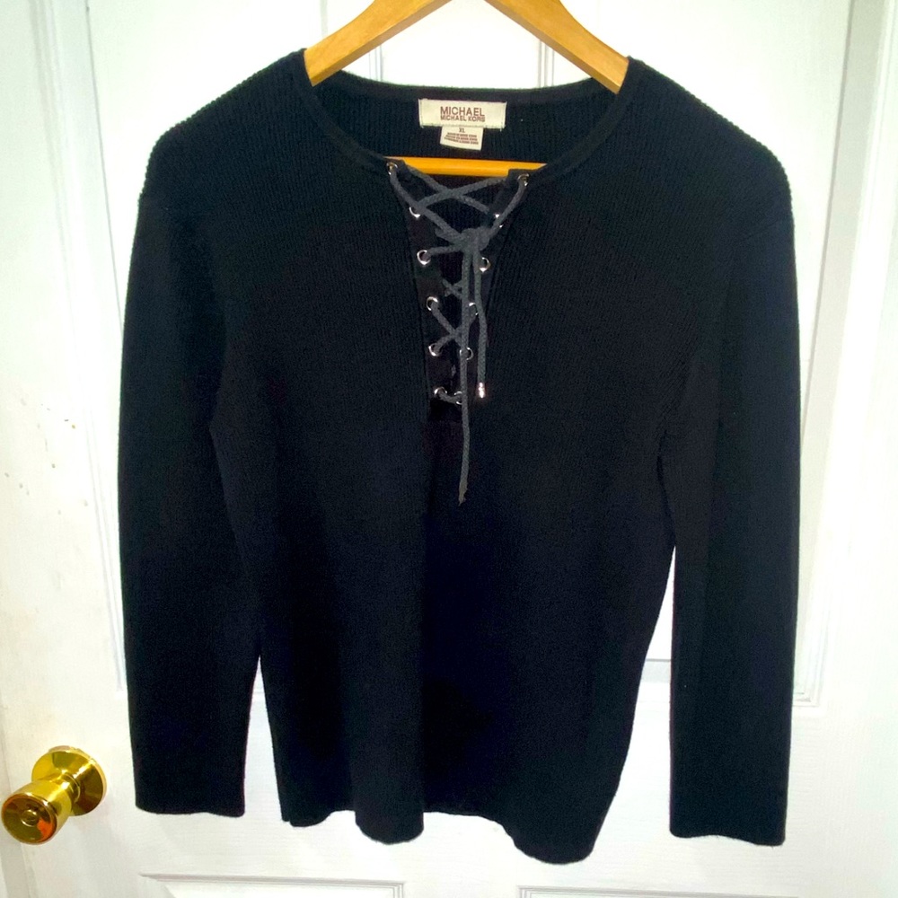 Michael Kors Lace-up Sweater Top